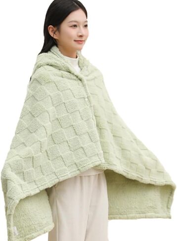 Niction Wearable Hooded Blanket for Women Warm Soft Cozy Front Open Poncho Throw Cloak Wrap for Winter Fleece Shawl Wrap in Kuwait