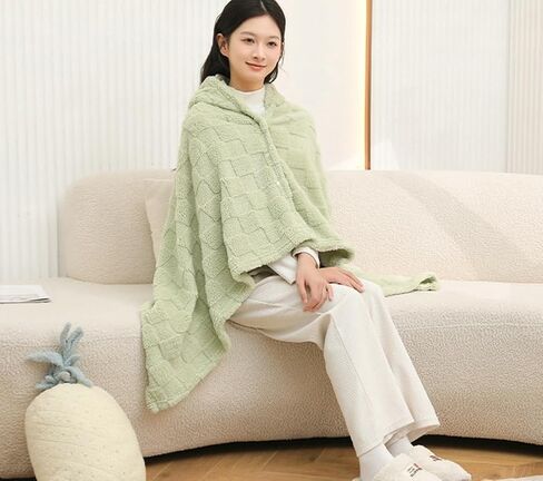 Niction Wearable Hooded Blanket for Women Warm Soft Cozy Front Open Poncho Throw Cloak Wrap for Winter Fleece Shawl Wrap in Kuwait