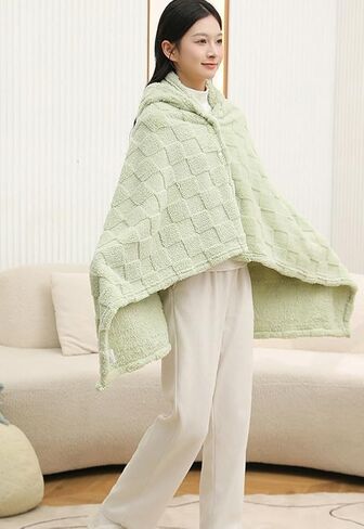 Niction Wearable Hooded Blanket for Women Warm Soft Cozy Front Open Poncho Throw Cloak Wrap for Winter Fleece Shawl Wrap in Kuwait