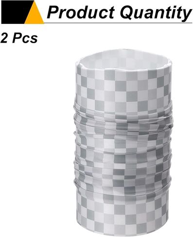 HARFINGTON 2pcs Summer Cooling Neck Gaiter Sun Protection Face Mask Fishing Neck Gaiter Unisex Sunscreen Breathable Bandana for Fishing Outdoor Sports, Plaid Gray-White in Saudi Arabia