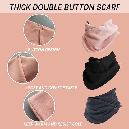 Neck Warmer Scarf for Men and Women, Winter Thickened Fleece-Lined Warm Neck Gaiter, Riding Windproof Warm Scarf in Saudi Arabia
