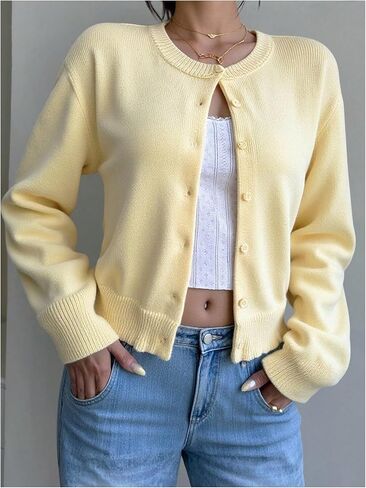 GORGLITTER Girl's Cardigan Sweater Fall Cozy Casual Long Sleeve Button Up Knit Sweaters Tops Trendy 2025 in Saudi Arabia