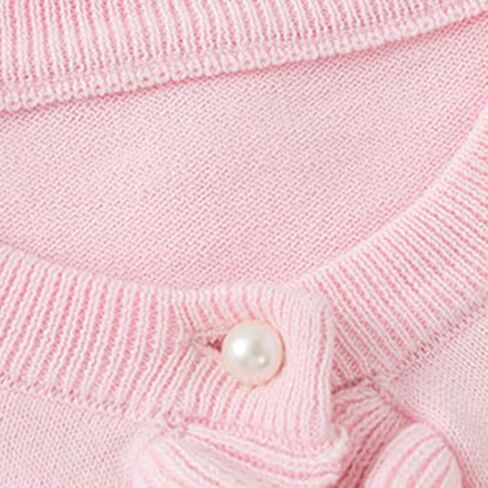 سترة صوفية للفتيات سترة منسوجة بأزرار للأطفال فستان بأكمام طويلة مكشكش يغطي مقاس 2-9T in Kuwait
