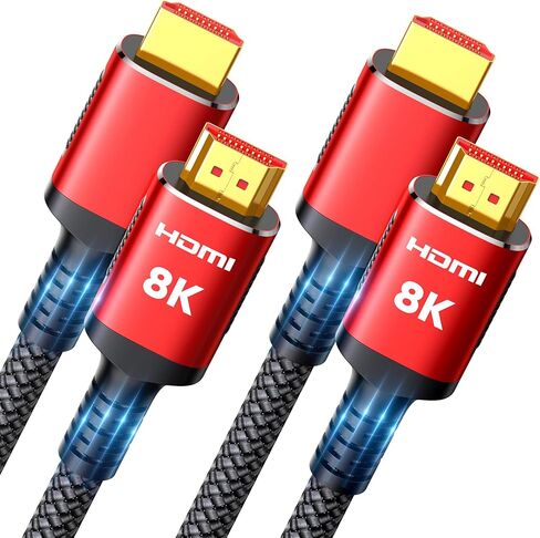 Snowkids 8K Long HDMI Fiber Optic Cable 50 FT, 48Gbps 2.1 Ultra High-Speed HDMI Cables Cord, 8K60Hz 4K120Hz 144Hz Compatible for TV/Laptop/Monitor/PS5/Xbox/Projector/Entertainment/Sound System & More in Kuwait
