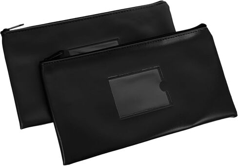 Homoyoyo 2Pcs Zipper Utility Bag with Window for Money and Checks Storage Fake Leather Cash Wallet with External Card Slot for and Coins Organization in Saudi Arabia
