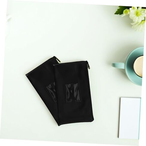 Homoyoyo 2Pcs Zipper Utility Bag with Window for Money and Checks Storage Fake Leather Cash Wallet with External Card Slot for and Coins Organization in Saudi Arabia