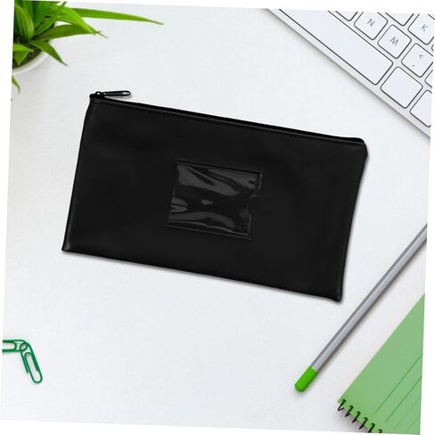 Homoyoyo 2Pcs Zipper Utility Bag with Window for Money and Checks Storage Fake Leather Cash Wallet with External Card Slot for and Coins Organization in Saudi Arabia