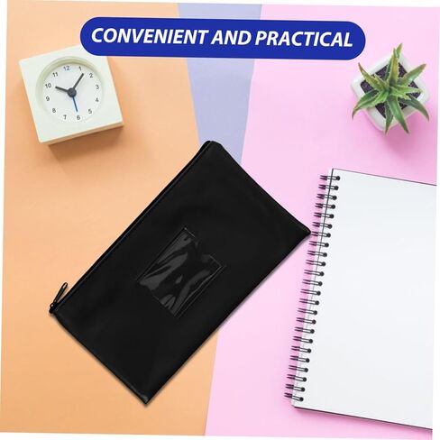 Homoyoyo 2Pcs Zipper Utility Bag with Window for Money and Checks Storage Fake Leather Cash Wallet with External Card Slot for and Coins Organization in Saudi Arabia