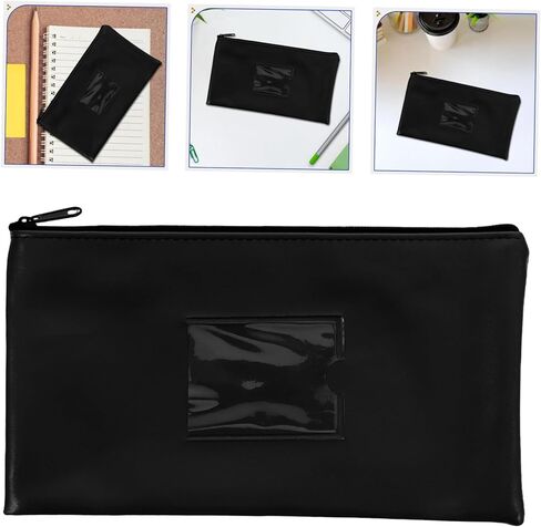 Homoyoyo 2Pcs Zipper Utility Bag with Window for Money and Checks Storage Fake Leather Cash Wallet with External Card Slot for and Coins Organization in Saudi Arabia
