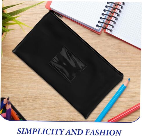 Homoyoyo 2Pcs Zipper Utility Bag with Window for Money and Checks Storage Fake Leather Cash Wallet with External Card Slot for and Coins Organization in Saudi Arabia