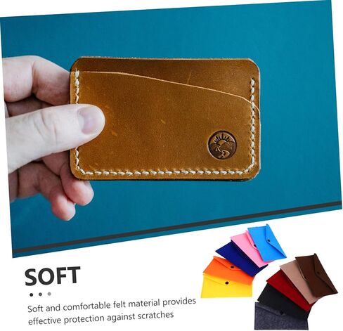 10Pcs Small Felt Storage Bags with Snap Button Closure Pockets for Phone Cash Earphones and Accessories Lightweight Portable Organizers in Saudi Arabia