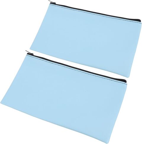 2pcs Bank Bags With Zipper: Pu Leather Money Storage Pouches - Bank Deposit & Receipt Bags For Business And Everyday Use in Saudi Arabia