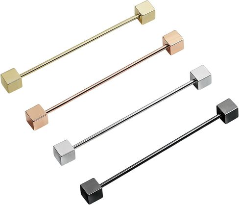 Classic 4-Piece Set Solid Brass Collar Bar for Men Multi-Style Metal Anti-Curl Shirt Collar Stays Tie Pins in Saudi Arabia