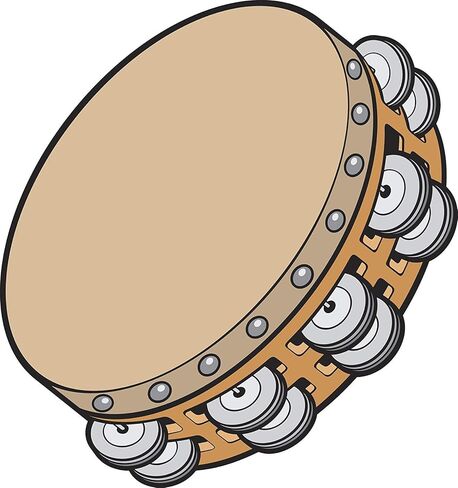 Simple Classic Tambourine Instrument Cartoon Round Metal 0.75" Lapel Pin Hat Shirt Pin Tie Tack Pinback in Saudi Arabia