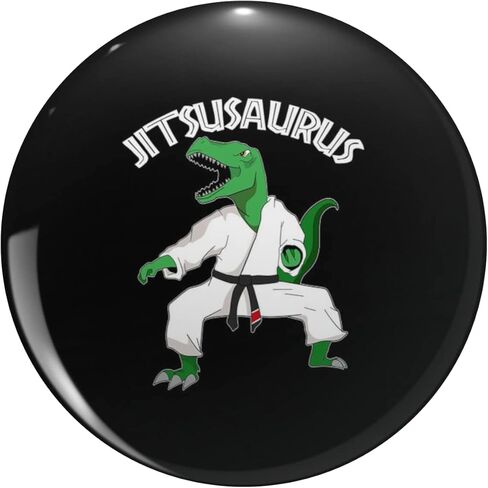 Jiu Jitsu Brazilian Martial Arts Fighter T Rex Dinosaur Gift Pin Round Metal 0.75" Lapel Pin Hat Shirt Tie Tack Pinback in Saudi Arabia
