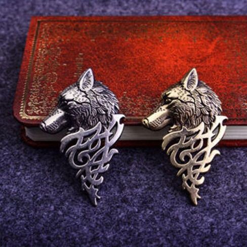 Class Men Wolf Brooch Punk Lapel Suit Collar Badge Pin(Silver) in Saudi Arabia