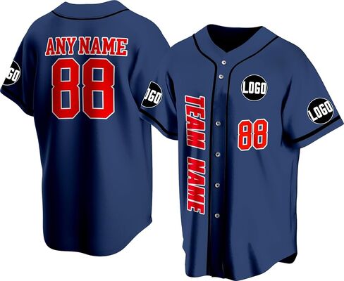 Custom Baseball Jersey Stitched Printed Your Name Number Logo on Jersey Back for Men Women Youth Baseball Fans in Kuwait