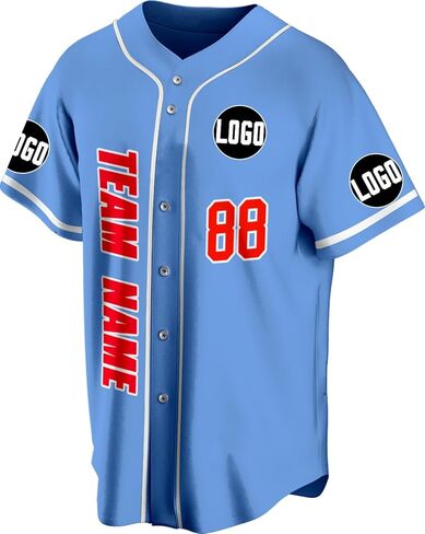 Custom Baseball Jersey Stitched Printed Your Name Number Logo on Jersey Back for Men Women Youth Baseball Fans in Kuwait