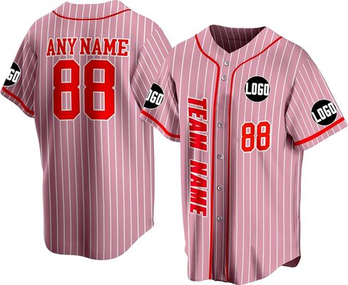 Custom Baseball Jersey Stitched Printed Your Name Number Logo on Jersey Back for Men Women Youth Baseball Fans in Kuwait