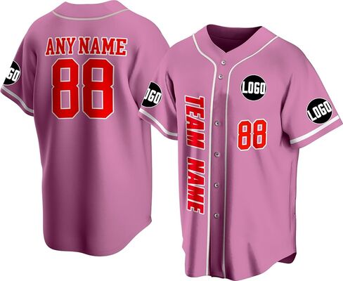 Custom Baseball Jersey Stitched Printed Your Name Number Logo on Jersey Back for Men Women Youth Baseball Fans in Kuwait
