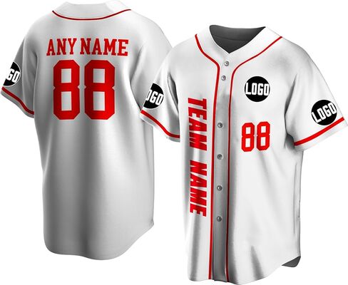 Custom Baseball Jersey Stitched Printed Your Name Number Logo on Jersey Back for Men Women Youth Baseball Fans in Kuwait