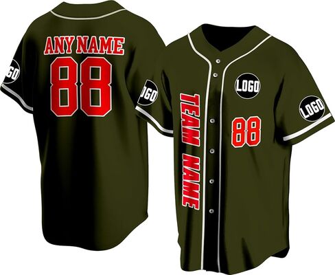 Custom Baseball Jersey Stitched Printed Your Name Number Logo on Jersey Back for Men Women Youth Baseball Fans in Kuwait