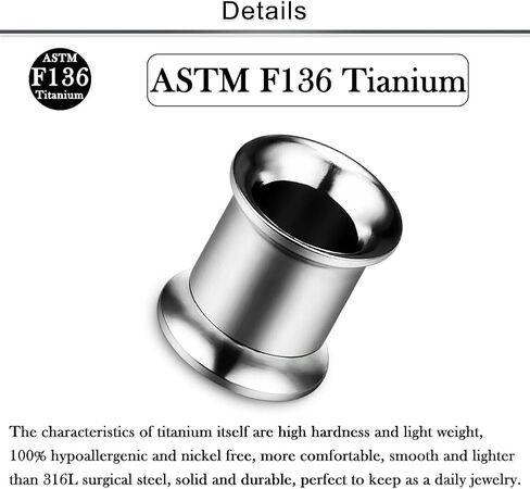 10G 8G 6G 4G 2G 0G 00G F136 Titanium Ear Gauges Tunnels Double Flared Flesh Plugs Earrings Hypoallergenic Implant Medical Surgical Steel External Plugs Piercing Jewelry for Women Men in Saudi Arabia