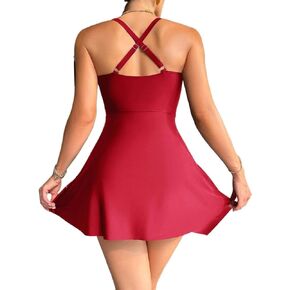 بدلة سباحة مونوكيني نسائية بدون أكمام عالية التمدد متقاطعة من قطعة واحدة لعطلة الصيف على الشاطئ in Kuwait