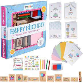Dcraftsource Holly Jolly 47 Piece Christmas Card Making Kits for Adults and Kids – Wooden Stamp Set for Crafting and Holiday Cards in Saudi Arabia