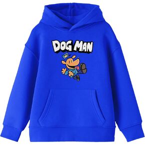 سترة بغطاء رأس بأكمام طويلة وشعار شخصية Bioworld Dog Man للشباب باللون الأزرق الملكي in Kuwait