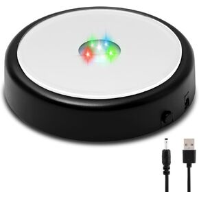 قاعدة إضاءة LED، حامل قاعدة إضاءة ملون مع كابل طاقة USB، قواعد مضاءة فنية للوحة قاعدة عرض زجاجية ثلاثية الأبعاد (اللون: أسود) in Kuwait