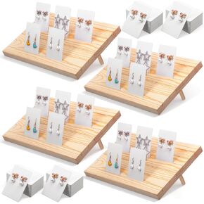 124 Pcs Wood Earring Display Stands, 7 Slots 120 Card and 4 Set Earring Jewelry Display Stand Holder for Vendors Tabletop Shows Jewelry Selling in Saudi Arabia