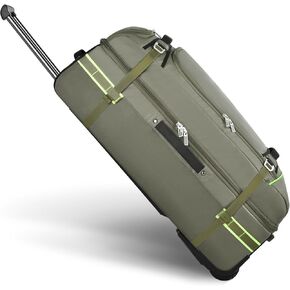 حقبة حقيبة داكشن ذات عجلات لحقيبة داكز ذات سفر مع عجلات-100 لتر من الخدمة الشاقة الكبيرة مع العجلات والمقبض ، و 5 مقابض ، وأشرطة ضغط ، وسلالة أمتعة قابلة للتوسيع (أسود) in Kuwait