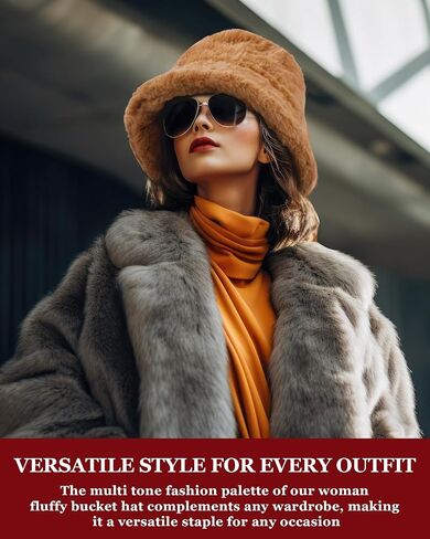 Newcotte 4 Pack Winter Bucket Hat Faux Fur Fisherman Cap Fluffy Fuzzy Warm Hat for Women Men Furry Warm Fisherman Cap Gift for Cold Weather Casual Trips Sports Skiing in Saudi Arabia