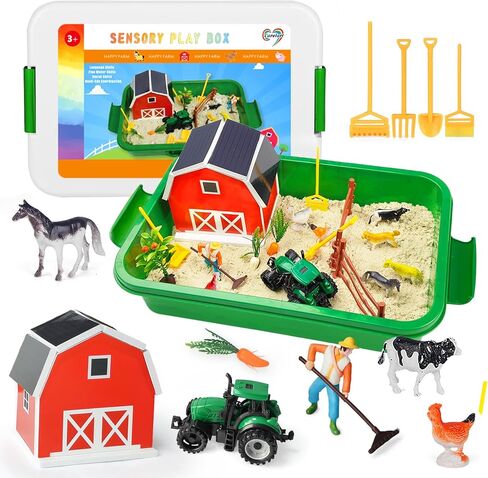 Dinosaur Sensory Bin,Dinosaur Toys for Toddler Boys and Girls,Include Glow in The Dark Dinosaur,Easy Storage Sensory Toys… in Kuwait