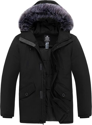 Wantdo Men's Winter Jacket Thicken Parka Coat Winter Warm Puffer Jacket with Hood in Saudi Arabia