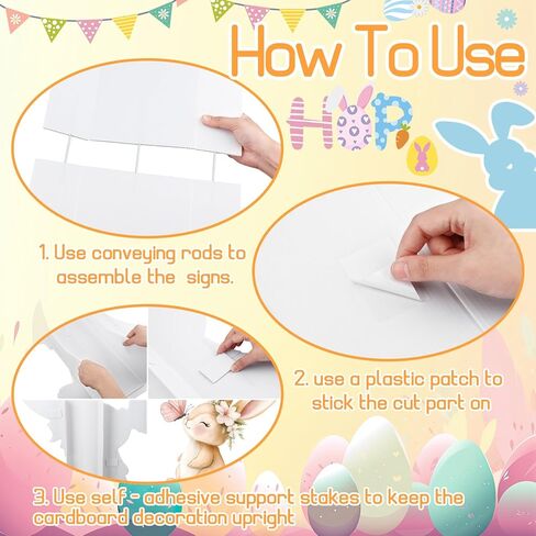 Faccito Baby Shower Outdoor Decorations 32 x 28 Inch Spring Easter Rabbit Cutout Baby Shower Yard Sign with Stakes Bunny Lawn Backdrop for Birthday Gender Reveal Party Decor in Kuwait