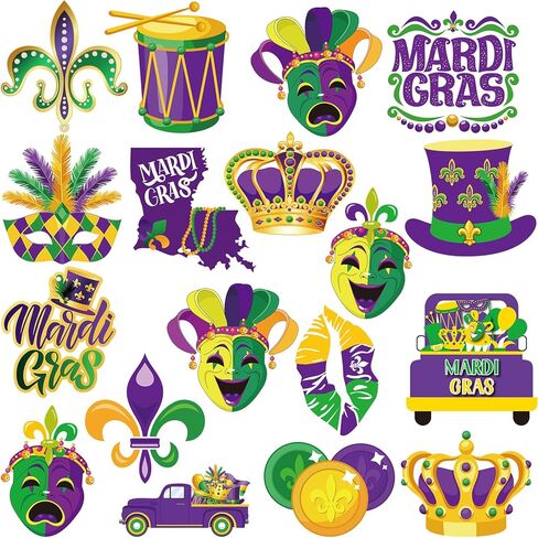 18 Pcs Large Mardi Gras Outdoor Decorations Comedy Tragedy Face Cutouts Float Mask Cutouts Trailer Wagon Costume Cover for Mardi Gras Party Wall Door Outdoor Home Decorations in Saudi Arabia