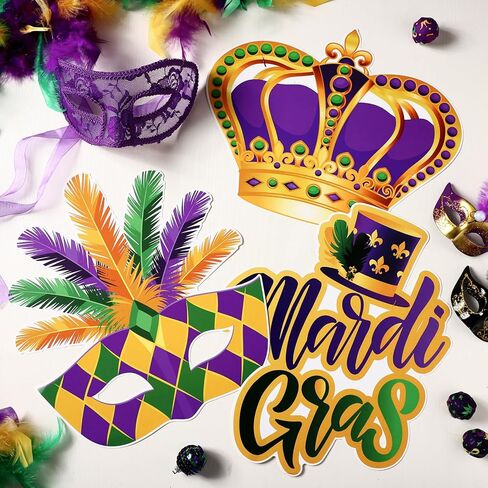 18 Pcs Large Mardi Gras Outdoor Decorations Comedy Tragedy Face Cutouts Float Mask Cutouts Trailer Wagon Costume Cover for Mardi Gras Party Wall Door Outdoor Home Decorations in Saudi Arabia