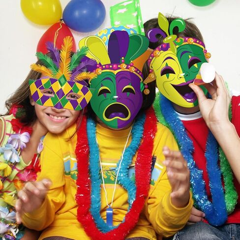 18 Pcs Large Mardi Gras Outdoor Decorations Comedy Tragedy Face Cutouts Float Mask Cutouts Trailer Wagon Costume Cover for Mardi Gras Party Wall Door Outdoor Home Decorations in Saudi Arabia