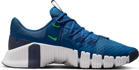 حذاء التمارين Nike Free Metcon 5 للرجال (DV3949-401، أزرق داكن/أزرق ثاندر/بلاتيني ملون) مقاس 13 in Kuwait