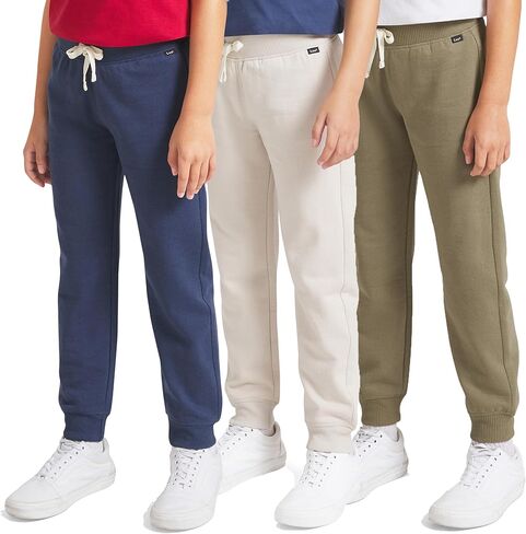 Lee Boys' 3 Pack Variety Midweight Super Soft Fleece Lined Stretchable Jogger Pants in Saudi Arabia