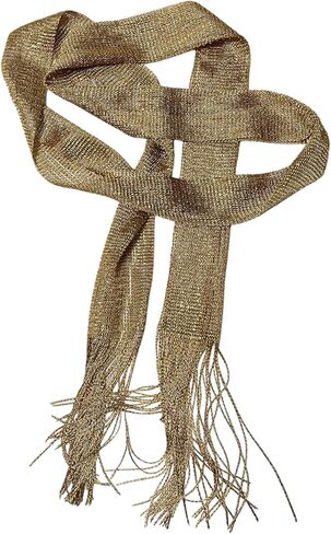 Verdusa Women's Shiny Fringe Thin Scarf Elegant Lightweight Neck Scarves in Saudi Arabia