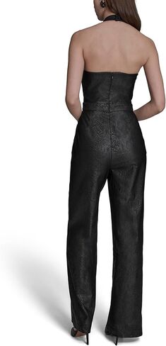 BCBG womens Sleeveless Halter Neck Vested Wide Leg Jumpsuit in Saudi Arabia