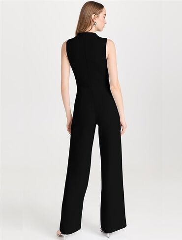 DAAWENXI Women's Casual Sleeveless Jumpsuits Dressy Mock Neck Wide Leg Pants Rompers One Piece Jumpers in Saudi Arabia