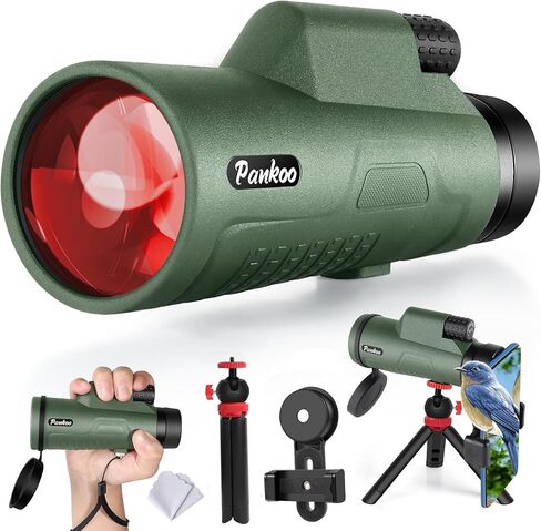 12x60 Purple Monocular Telescope High Powered with Smartphone Adapter Tripod and Portable Bag, Larger Vision Monoculars for Adults with BAK4 Prism & FMC Lens, Suitable for Bird Watching Hiking Travel in Kuwait