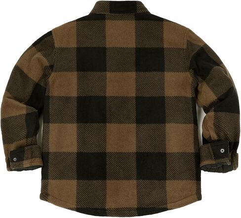 ThCreasa Boys Quilted Lined Winter Fleece Jacket Plaid Snap Button Shacket, Warm Kids Outerwear in Saudi Arabia