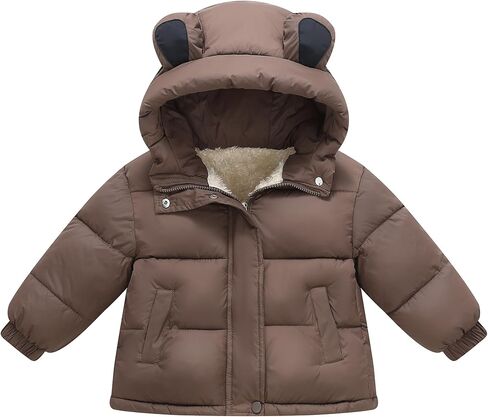 AMIYAN Toddler Boys Winter Coat Girls Down Jacket Hooded Fleece Outwear 3D Ear Padded Puffer Jacket With Pockets in Saudi Arabia