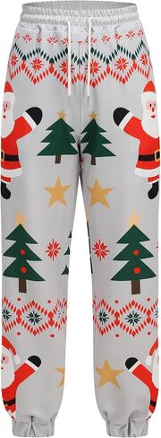 GRAJTCIN Chirstmas Sweatpants Women Elastic Waist Chirstmas Print Sweatpants Fun Haroun Pants with Pockets in Saudi Arabia