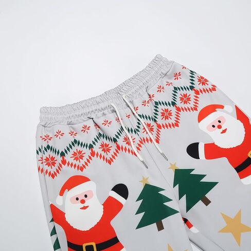 GRAJTCIN Chirstmas Sweatpants Women Elastic Waist Chirstmas Print Sweatpants Fun Haroun Pants with Pockets in Saudi Arabia